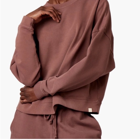 TKEES Core Boxy Crewneck in Cafe - Picture 1 of 5